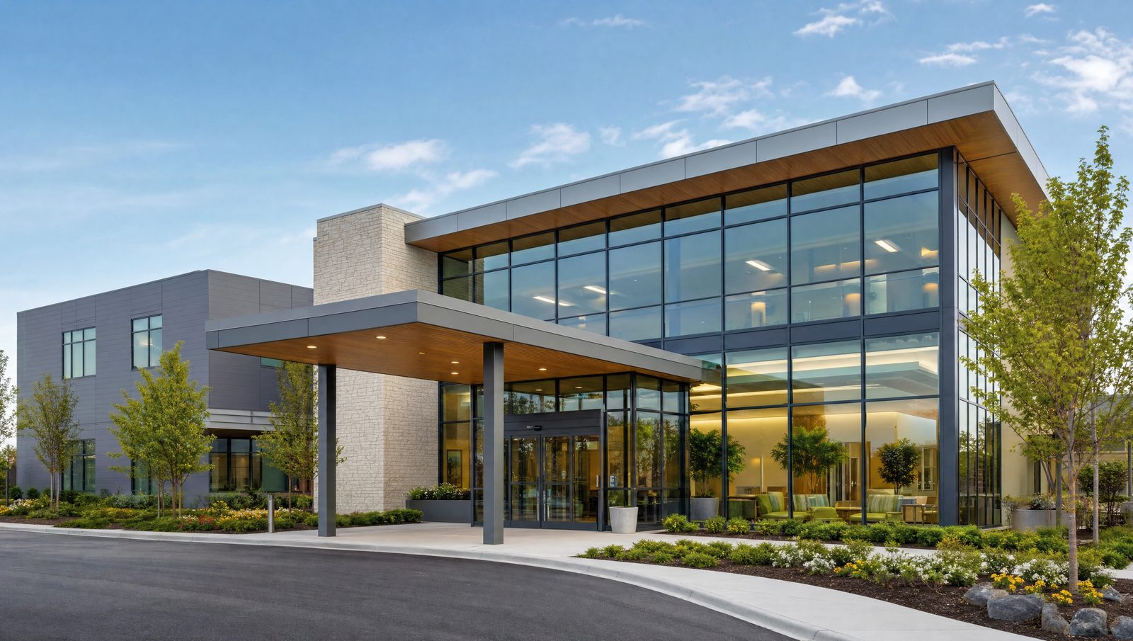 Modern outpatient clinic representing the Philadelphia healthcare network